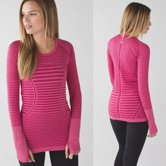Lululemon Swiftly Tech Long Sleeve Pink Tee Women's 4 - Picture 1 of 10